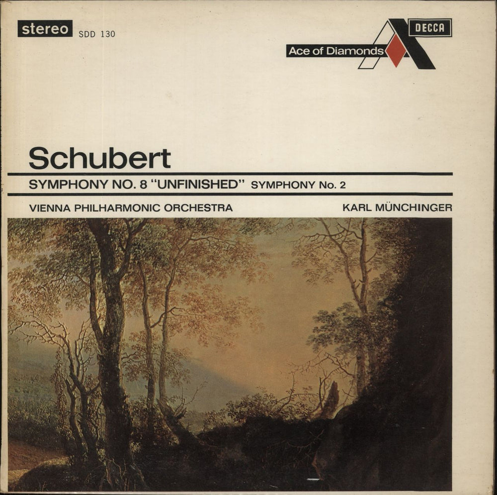 Franz Schubert Schubert: Symphony No. 8 "Unfinished" / Symphony No .2 UK vinyl LP album (LP record) SDD130