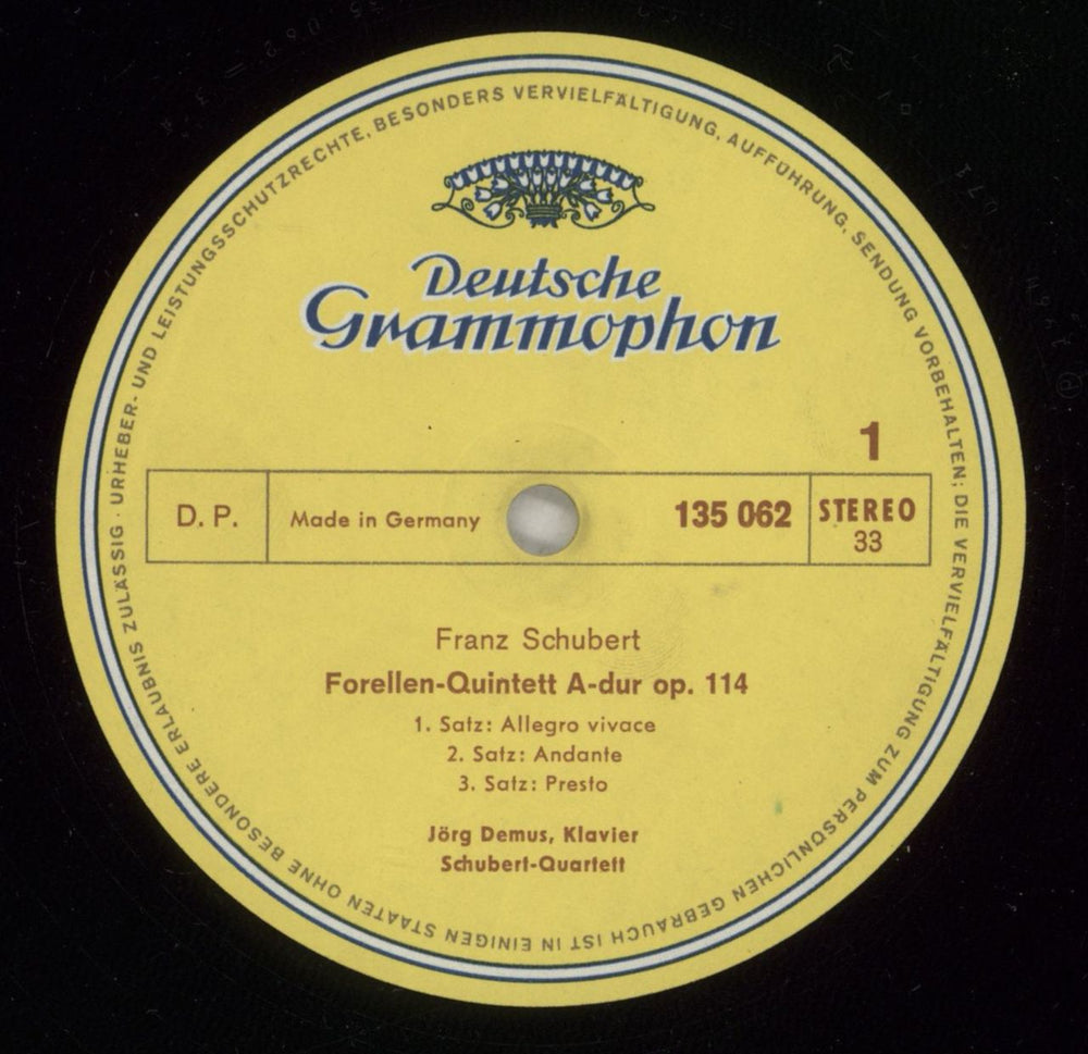 Franz Schubert Schubert: Trout Quintet, Quartettsatz C Minor Op. Posth. German vinyl LP album (LP record) FT2LPSC878414