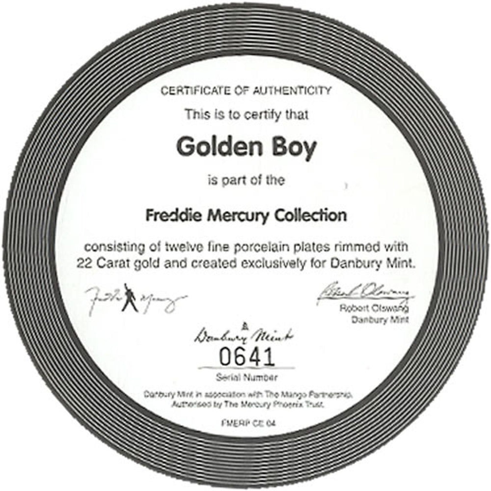 Freddie Mercury Golden Boy UK memorabilia MERMMGO433782