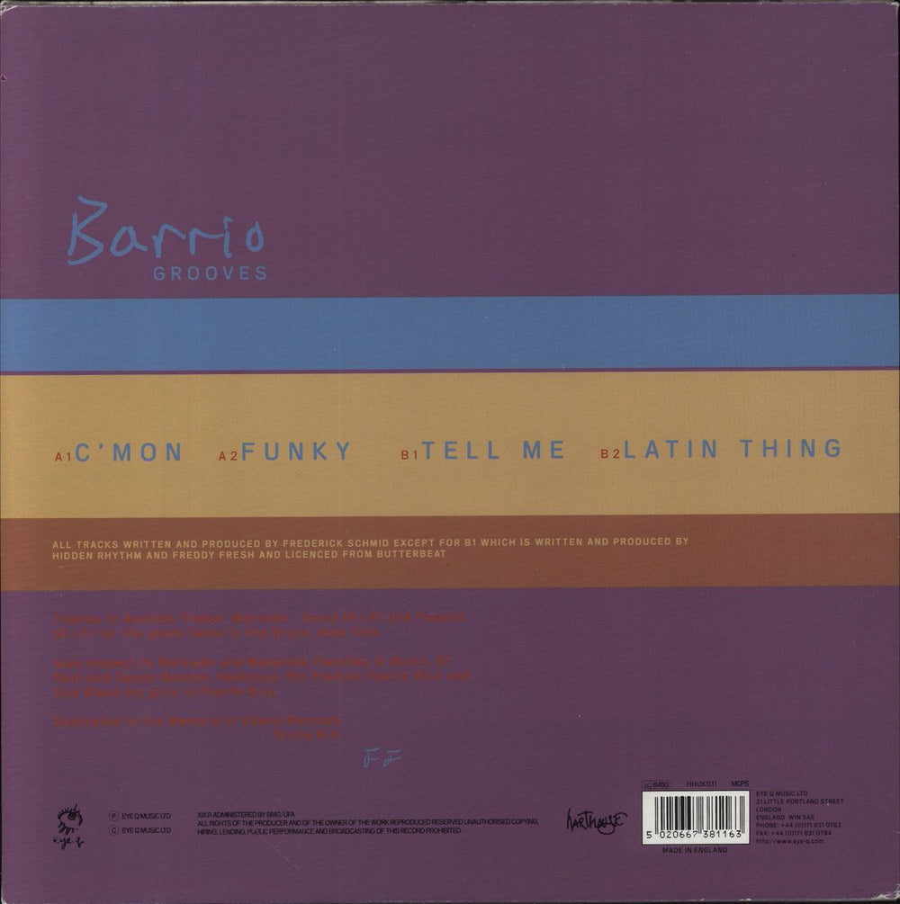 Freddy Fresh Barrio Grooves UK 12" vinyl single (12 inch record / Maxi-single) 5020667381163