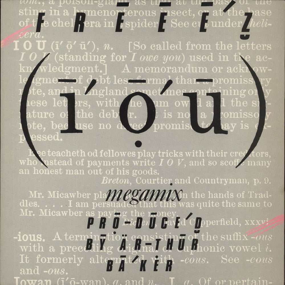 Freeez I.O.U. Megamix UK 12" vinyl single (12 inch record / Maxi-single) BEG96T