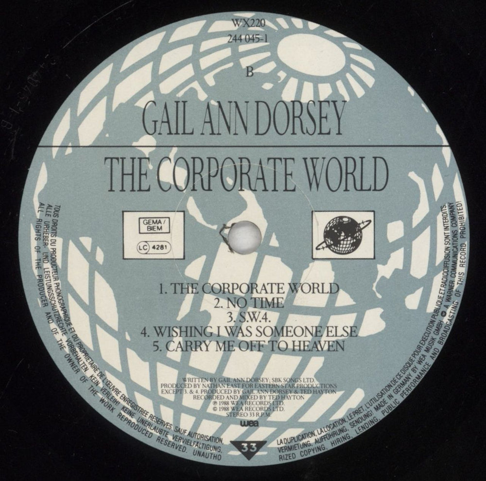 Gail Ann Dorsey The Corporate World UK vinyl LP album (LP record) GADLPTH390022