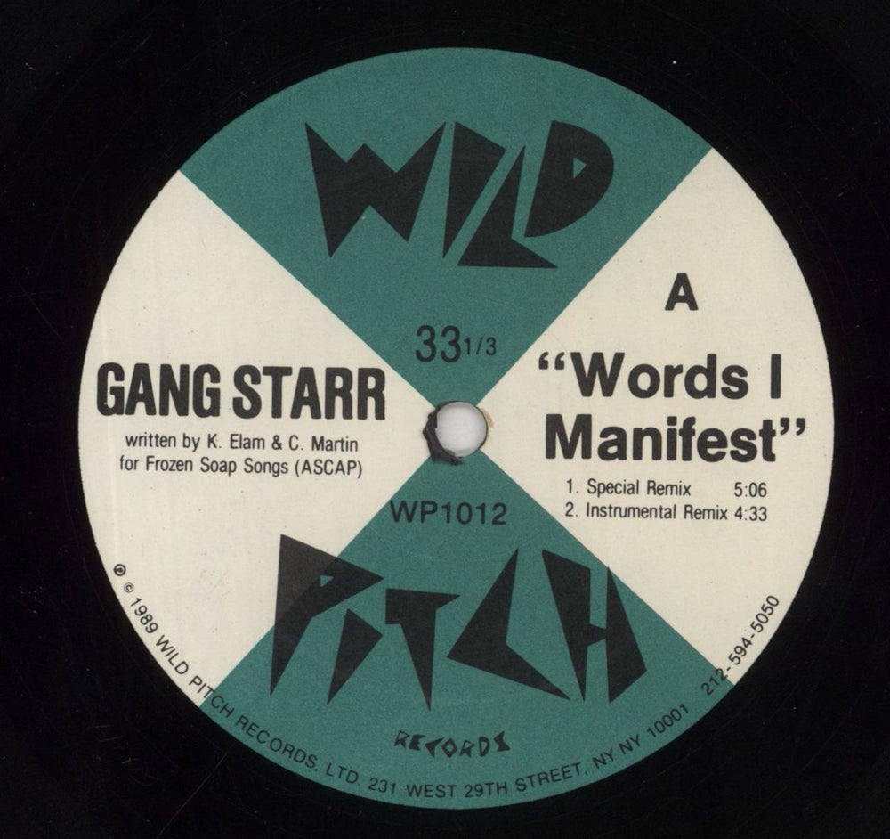 Gang Starr Words I Manifest US 12" vinyl single (12 inch record / Maxi-single) G-S12WO855108