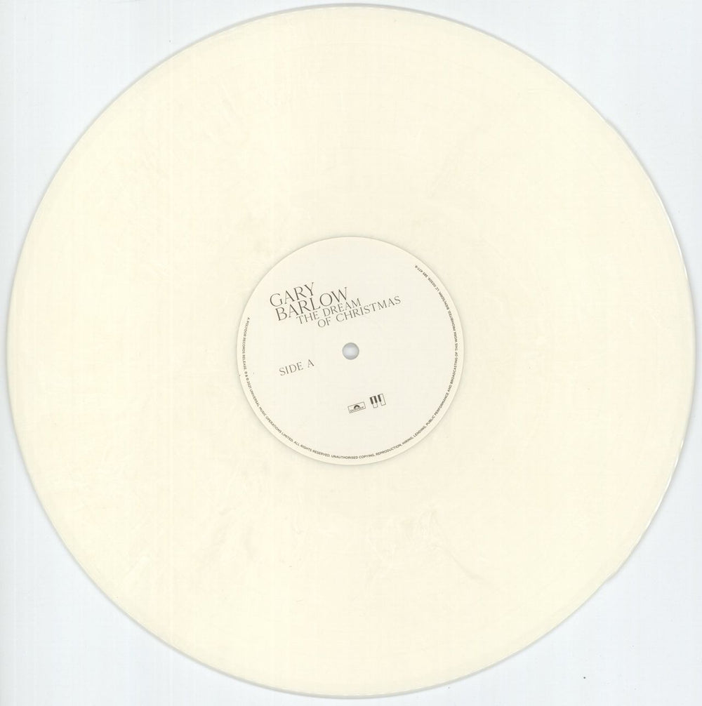 Gary Barlow The Dream Of Christmas - White Vinyl UK vinyl LP album (LP record) GBLLPTH871231