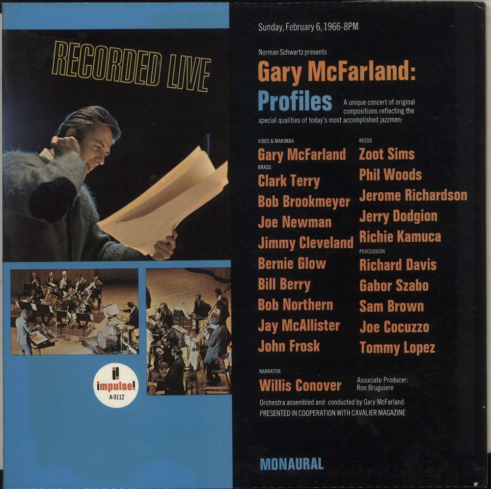 Gary McFarland Profiles - 1st US vinyl LP album (LP record) A-9112