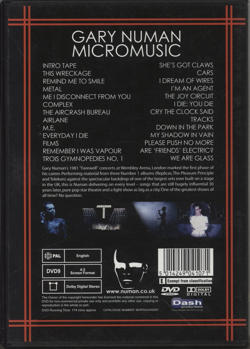 Gary Numan Micromusic - PAL US DVD 5014249041071