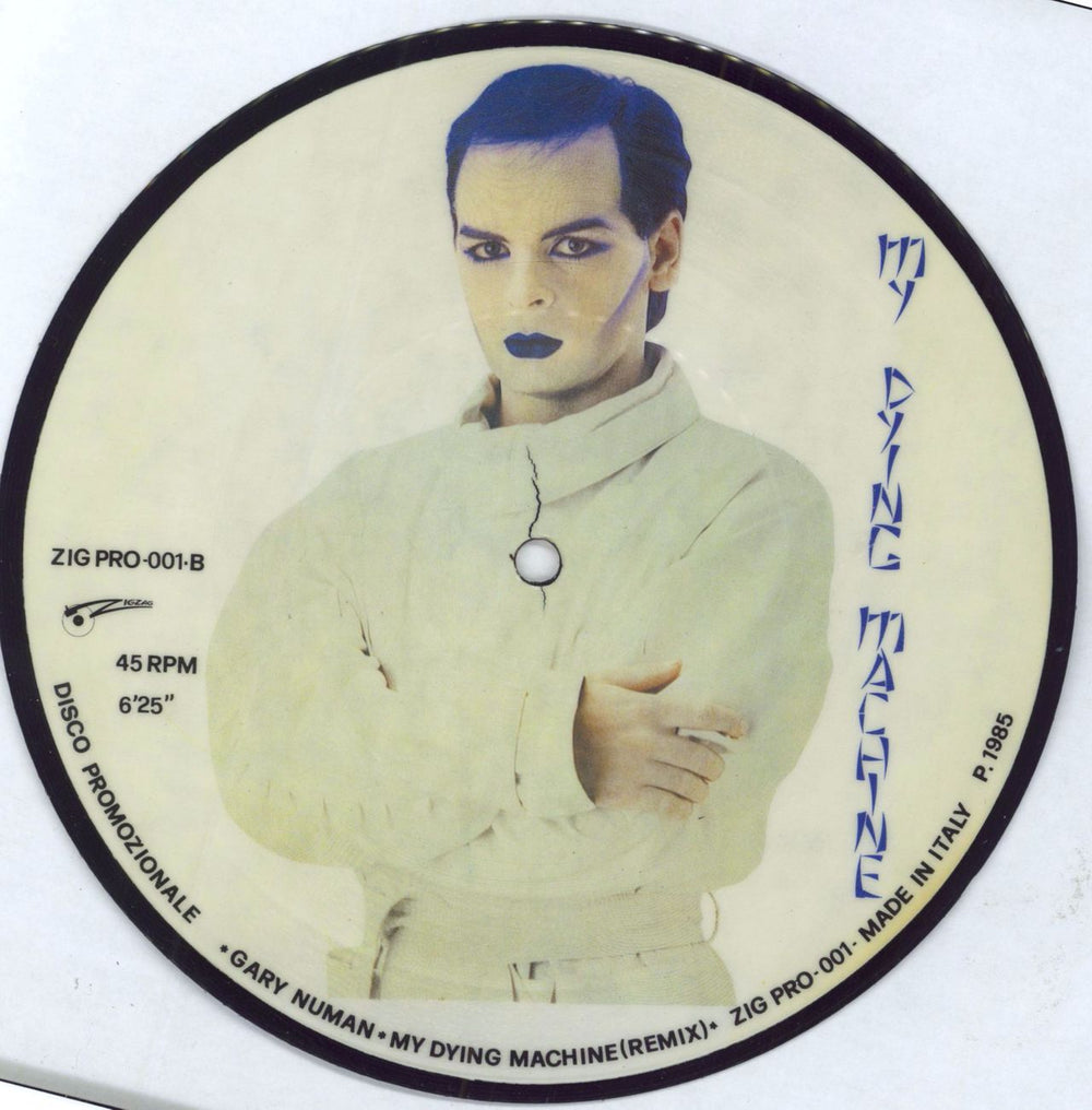 Gary Numan My Dying Machine + Insert Italian Promo 7" vinyl picture disc (7 inch picture disc single) NUM7PMY11683