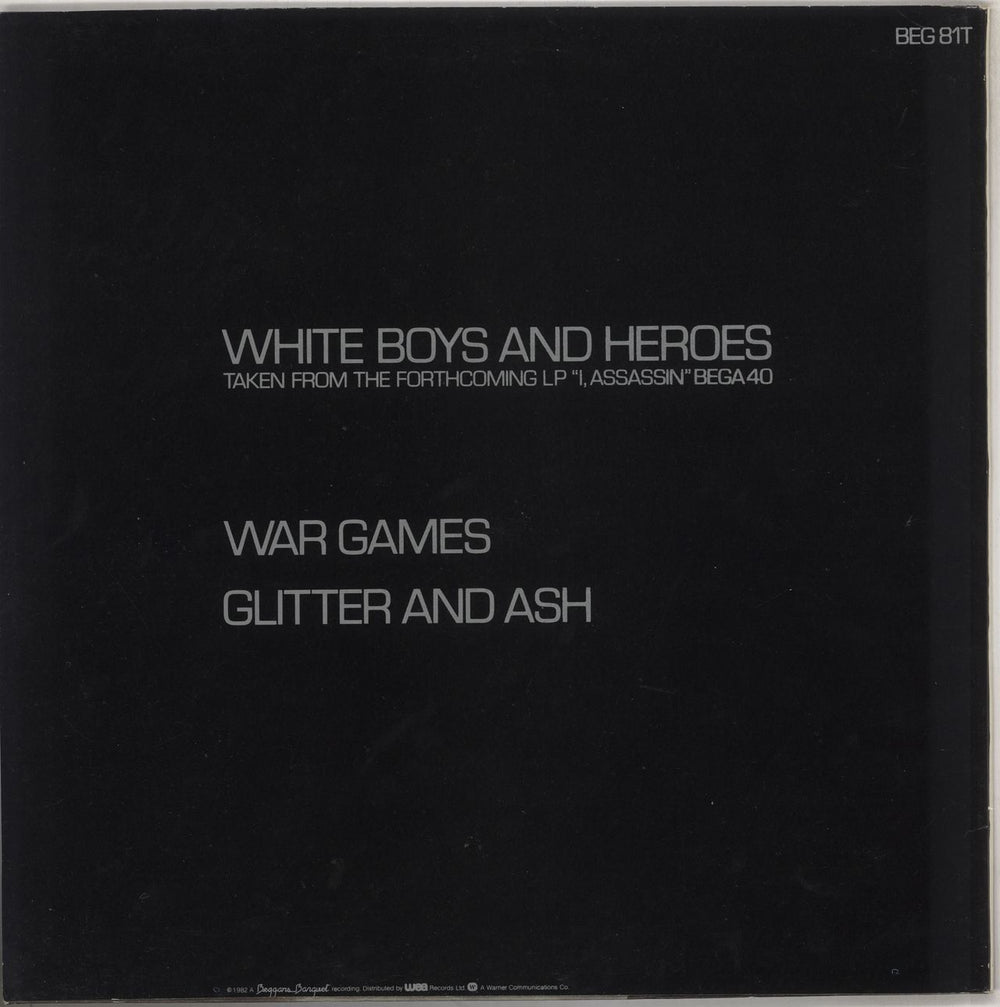 Gary Numan White Boys And Heroes - Stickered UK 12" vinyl single (12 inch record / Maxi-single)