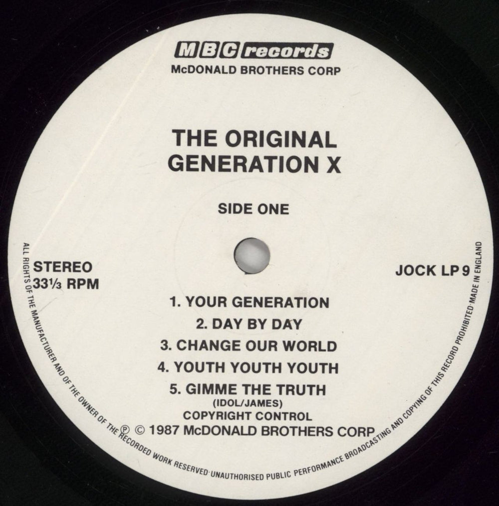 Generation X The Original Generation X UK vinyl LP album (LP record) GEXLPTH444906