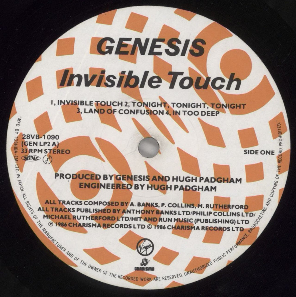 Genesis Invisible Touch - VG/EX Japanese vinyl LP album (LP record) GENLPIN860939