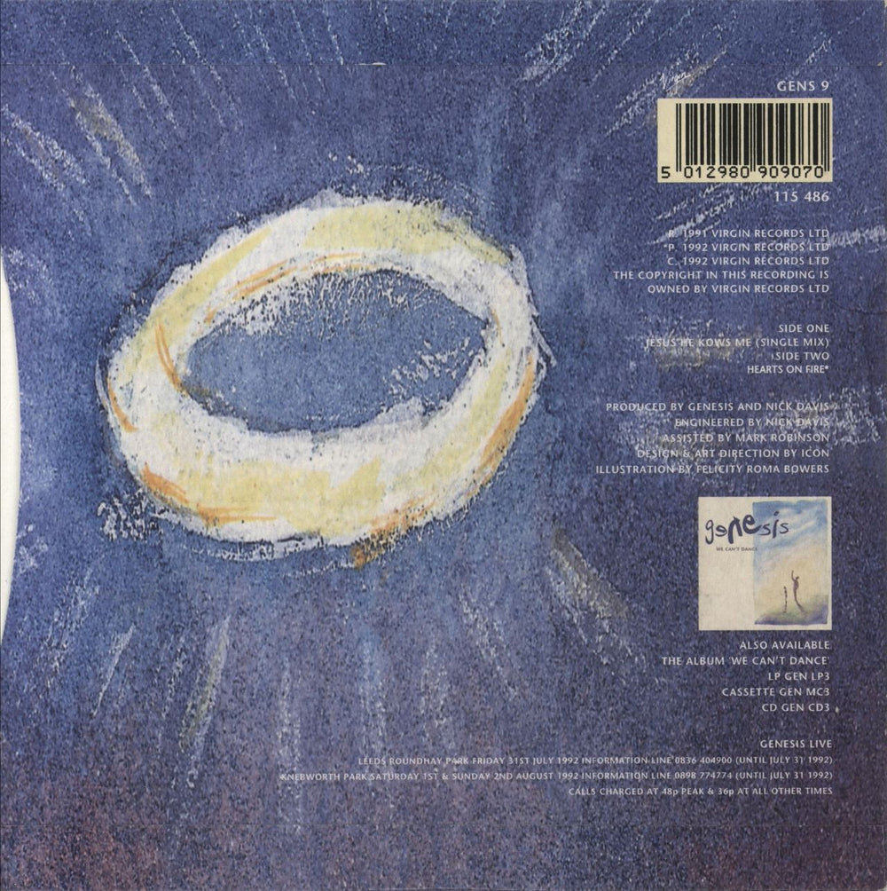 Genesis Jesus He Knows Me UK 7" vinyl single (7 inch record / 45) 5012980909070