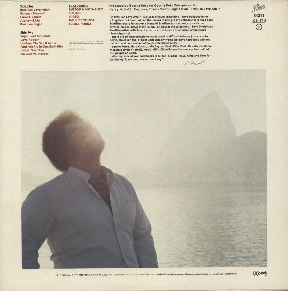 George Duke A Brazilian Love Affair Dutch vinyl LP album (LP record)