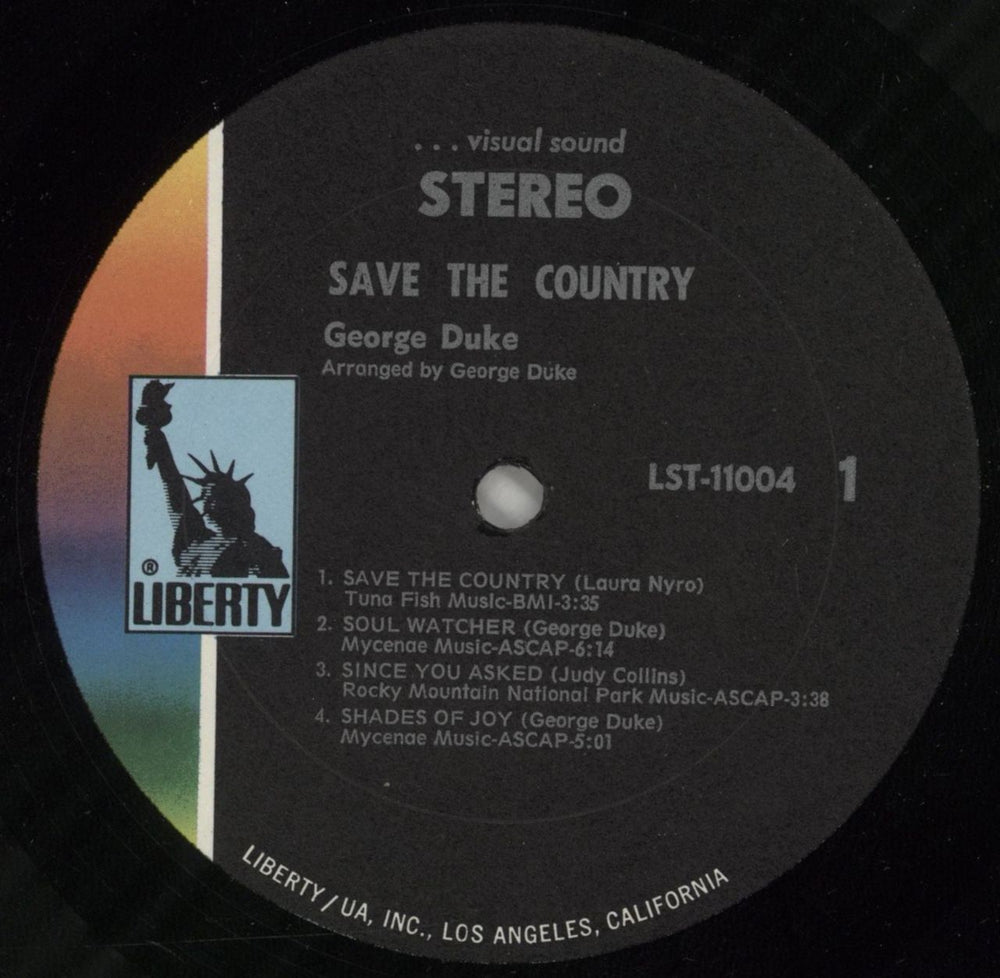 George Duke Save The Country US vinyl LP album (LP record) GA9LPSA746481