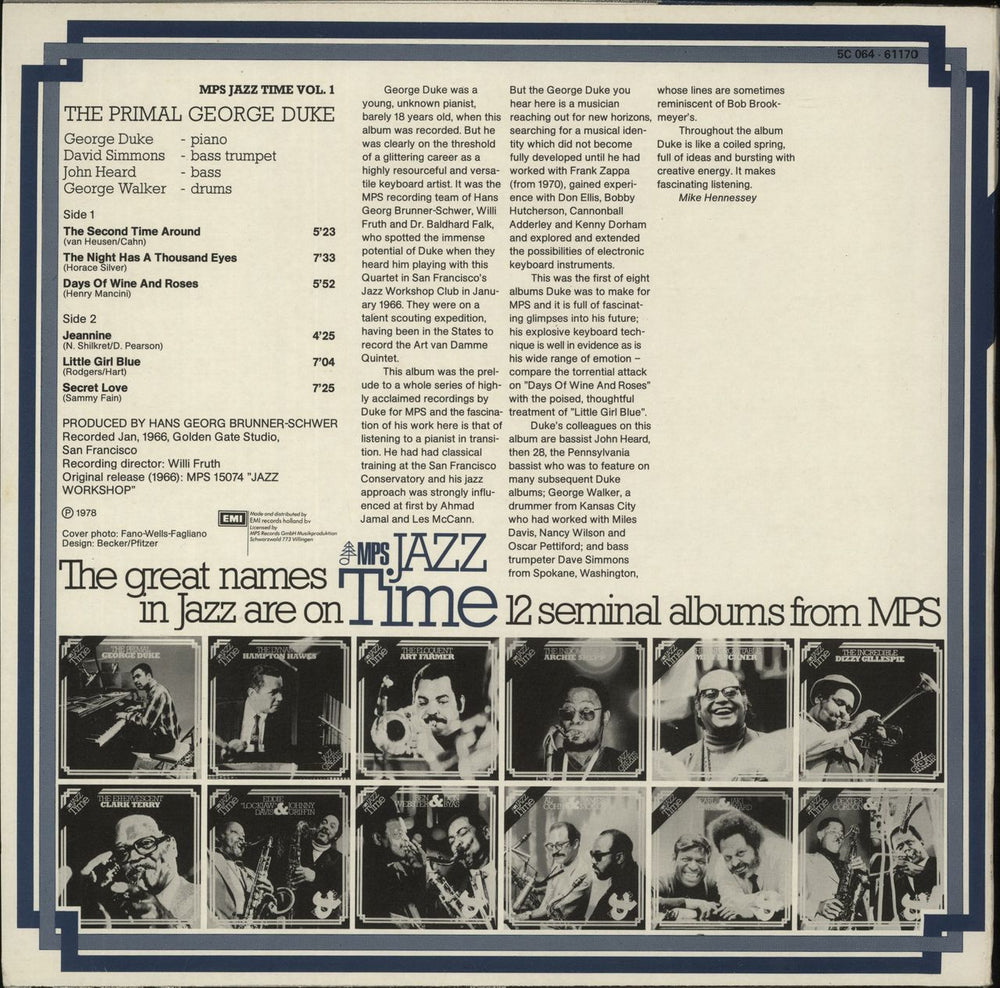 George Duke The Primal George Duke Dutch vinyl LP album (LP record)