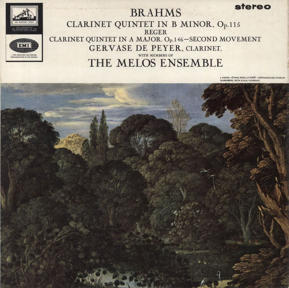 Gervase De Peyer Brahms: Clarinet Quintet In B Minor, Op. 115 / Regar: Clarinet Quintet In A Major, Op. 146 UK vinyl LP album (LP record) ASD620