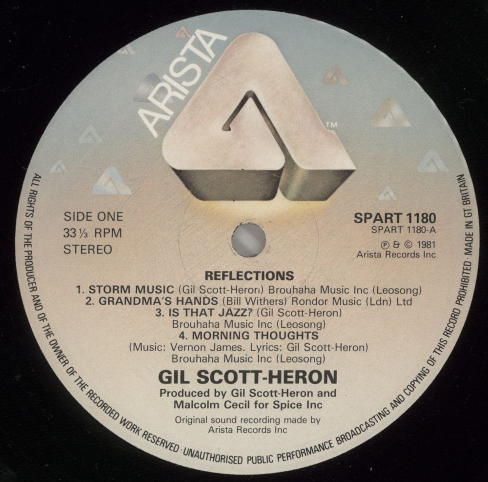 Gil Scott-Heron Reflections + Insert UK vinyl LP album (LP record) GSHLPRE726732