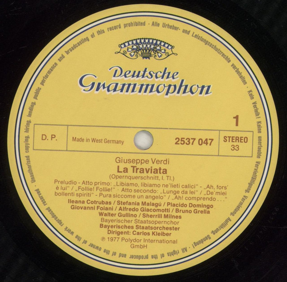 Giuseppe Verdi Verdi: La Traviata (Highlights) German vinyl LP album (LP record) VBOLPVE852693