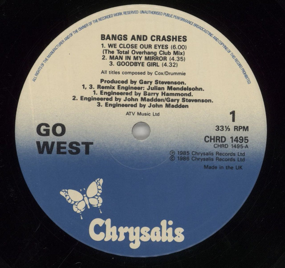 Go West Bangs & Crashes - stickered p/s UK 2-LP vinyl record set (Double LP Album) GOW2LBA138705