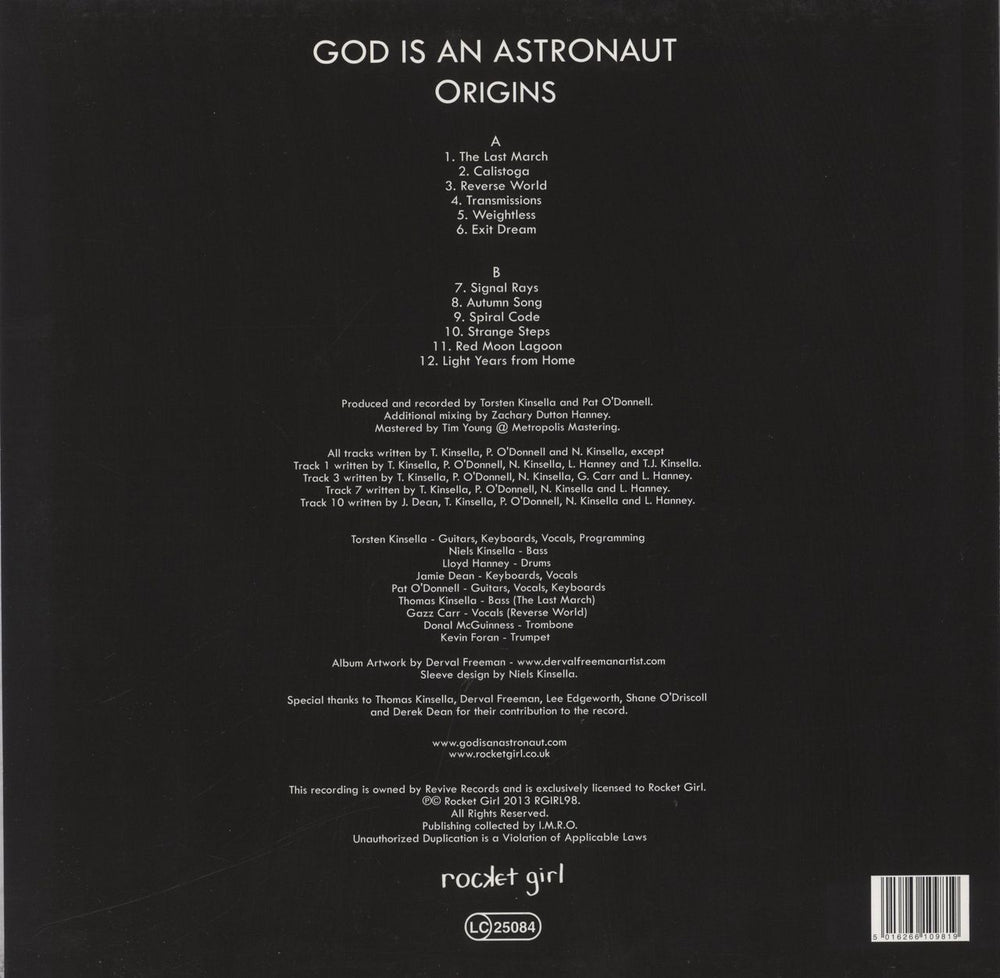 God Is An Astronaut Origins - Clear Vinyl UK vinyl LP album (LP record) 5016266109819