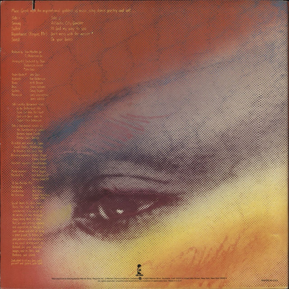 Grace Jones Muse US vinyl LP album (LP record)