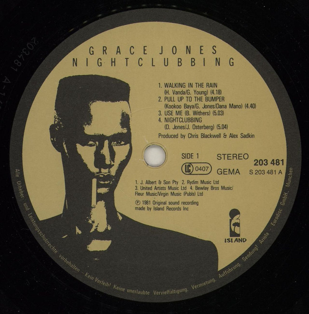 Grace Jones Nightclubbing - 1st German vinyl LP album (LP record)