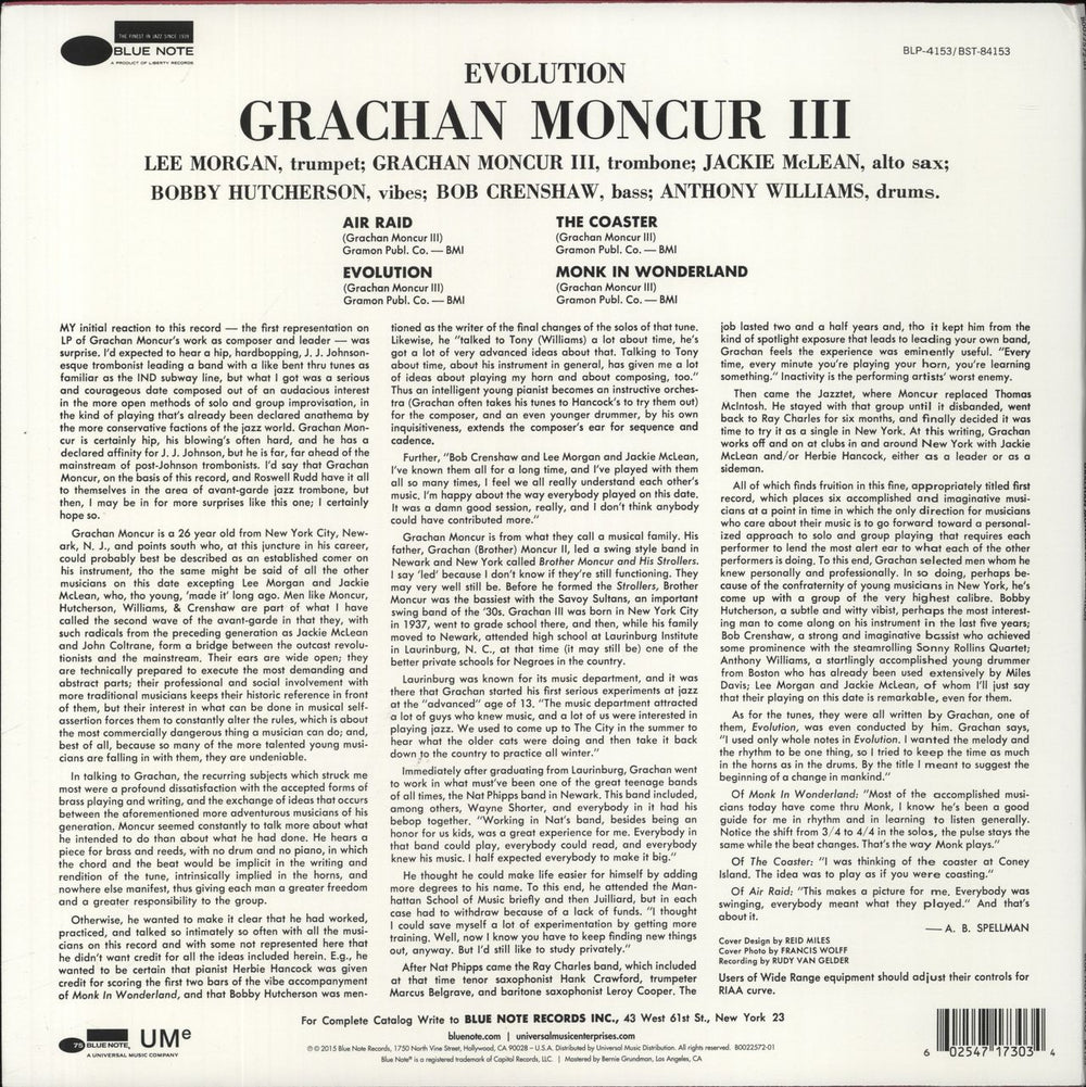 Grachan Moncur III Evolution US vinyl LP album (LP record)