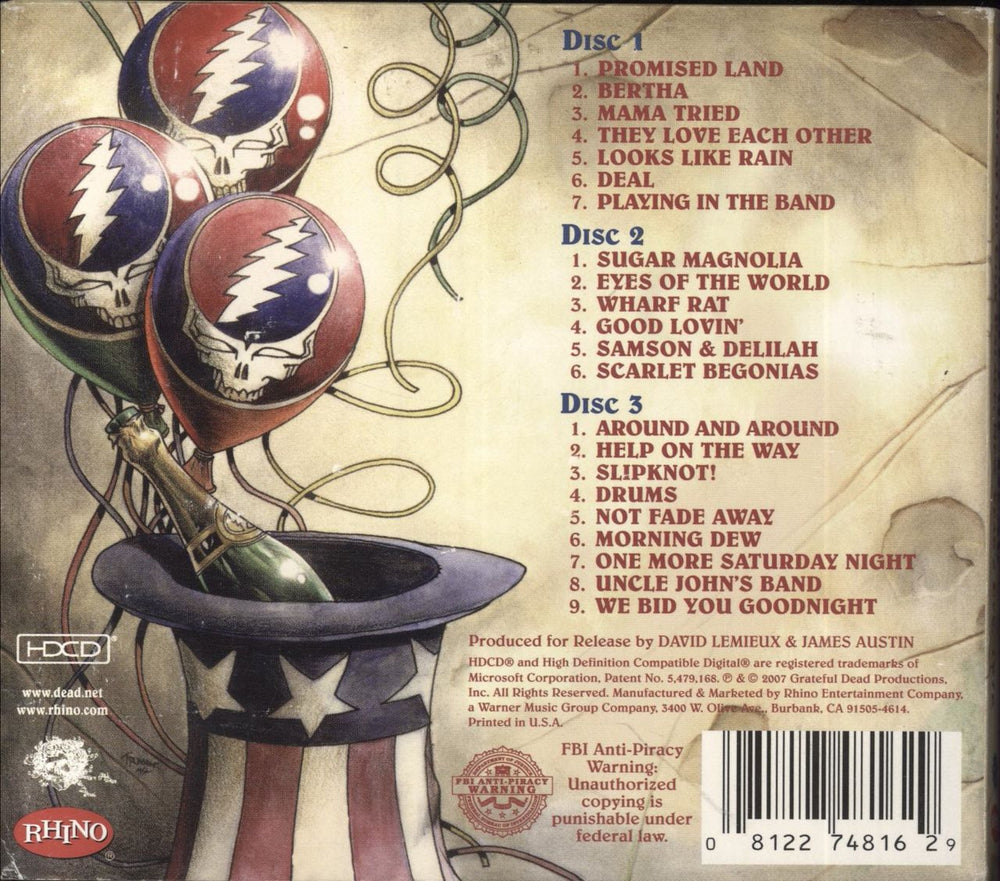 Grateful Dead Live At The Cow Palace: New Year's Eve 1976 US 3-CD album set (Triple CD) 081227481629
