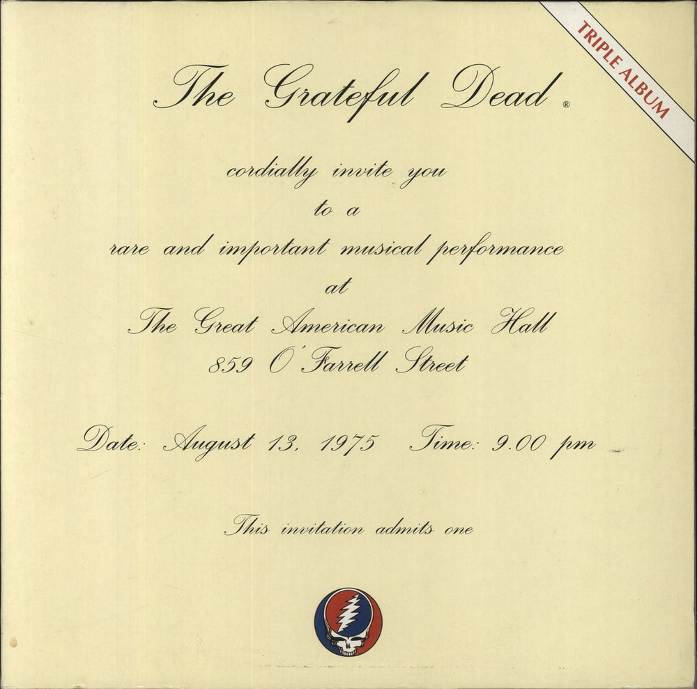 Grateful Dead One From The Vault UK 3-LP vinyl record set (Triple LP Album) GDV34015