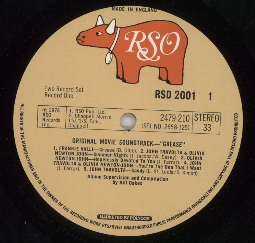 Grease Grease - Price Sticker UK 2-LP vinyl record set (Double LP Album) ESA2LGR870202