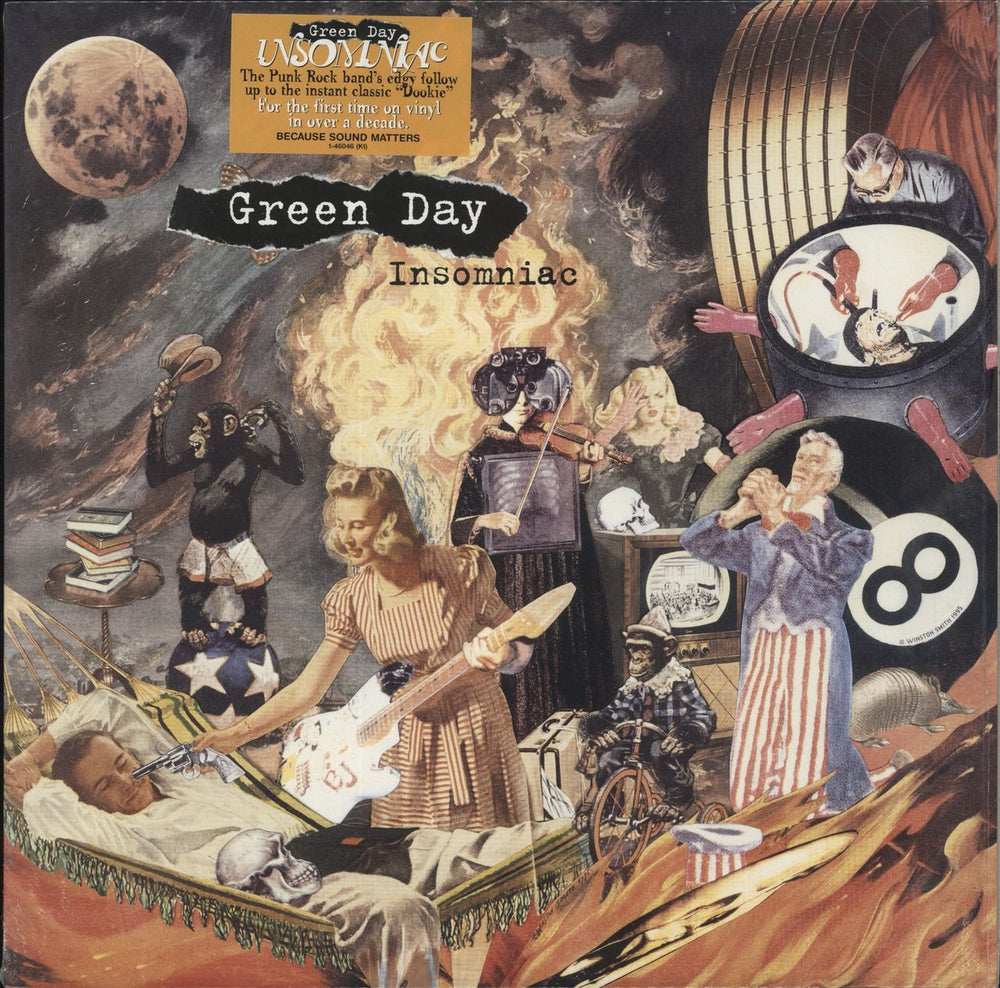 Green Day Insomniac UK vinyl LP album (LP record) 1-46046(K1)
