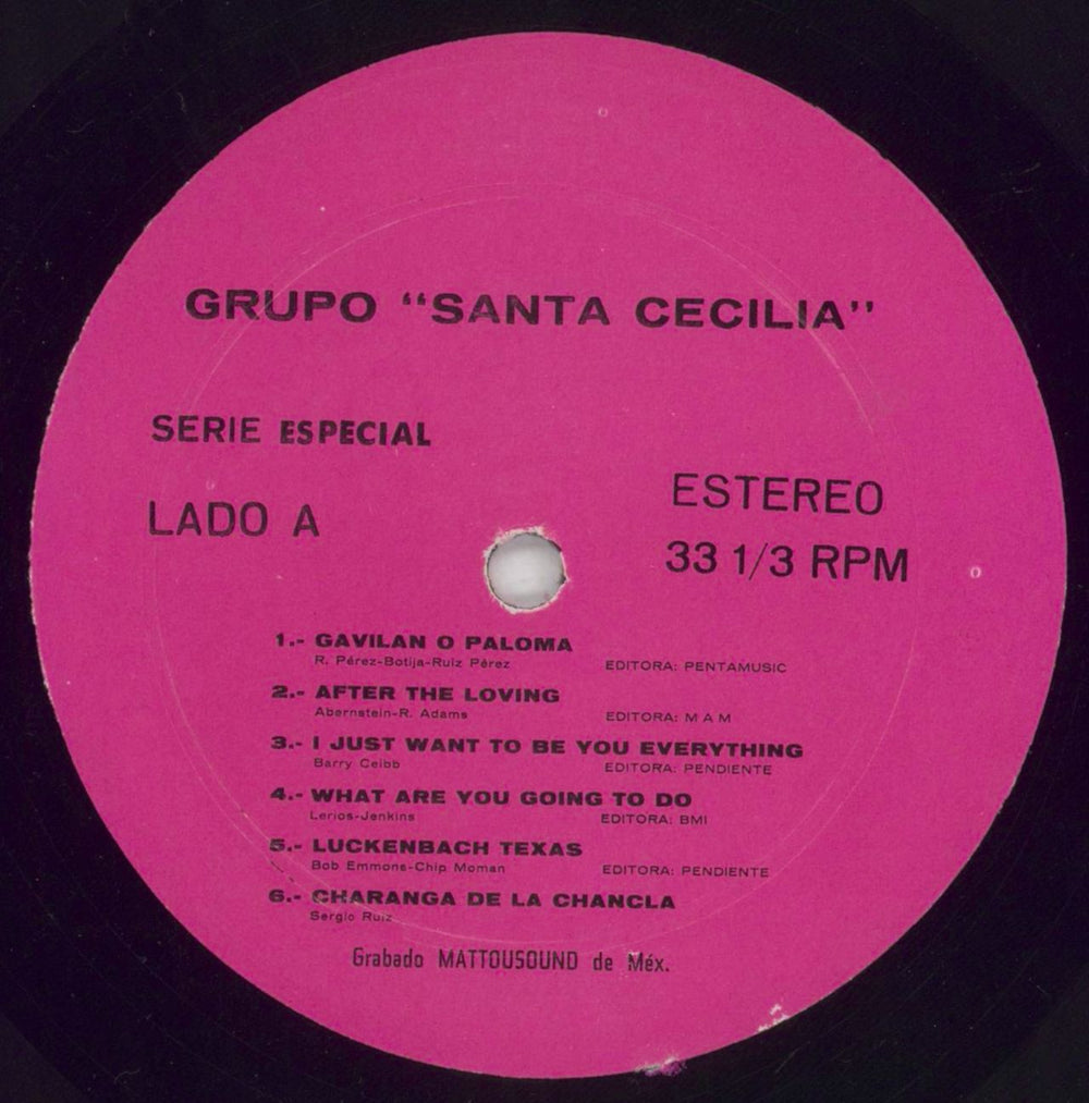 Grupo Santa Cecilia Charanga To Our Friends Mexican vinyl LP album (LP record) 77-LPCH850768