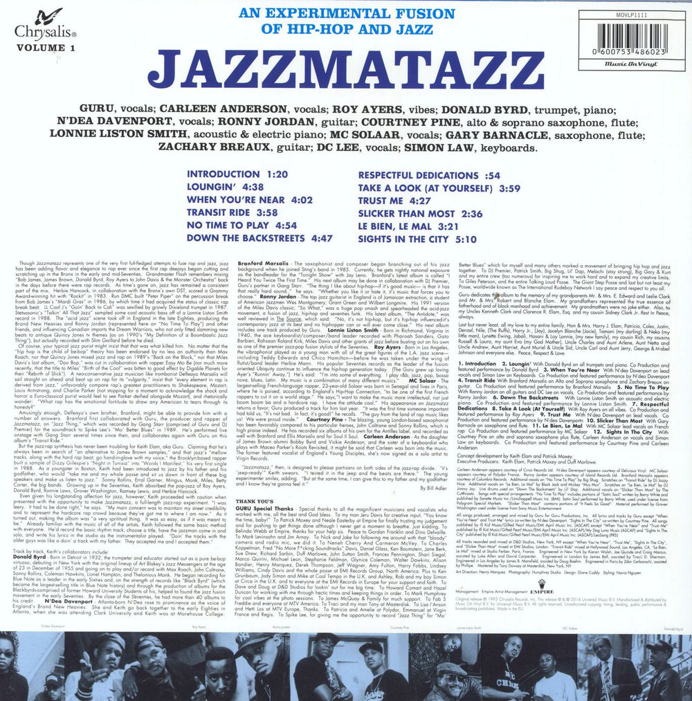 Guru Jazzmatazz Volume 1 - 180 Gram UK vinyl LP album (LP record) 600753486023