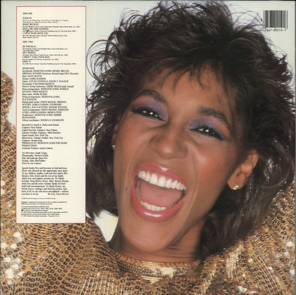 Gwen McCrae On My Way US vinyl LP album (LP record) 075678001918