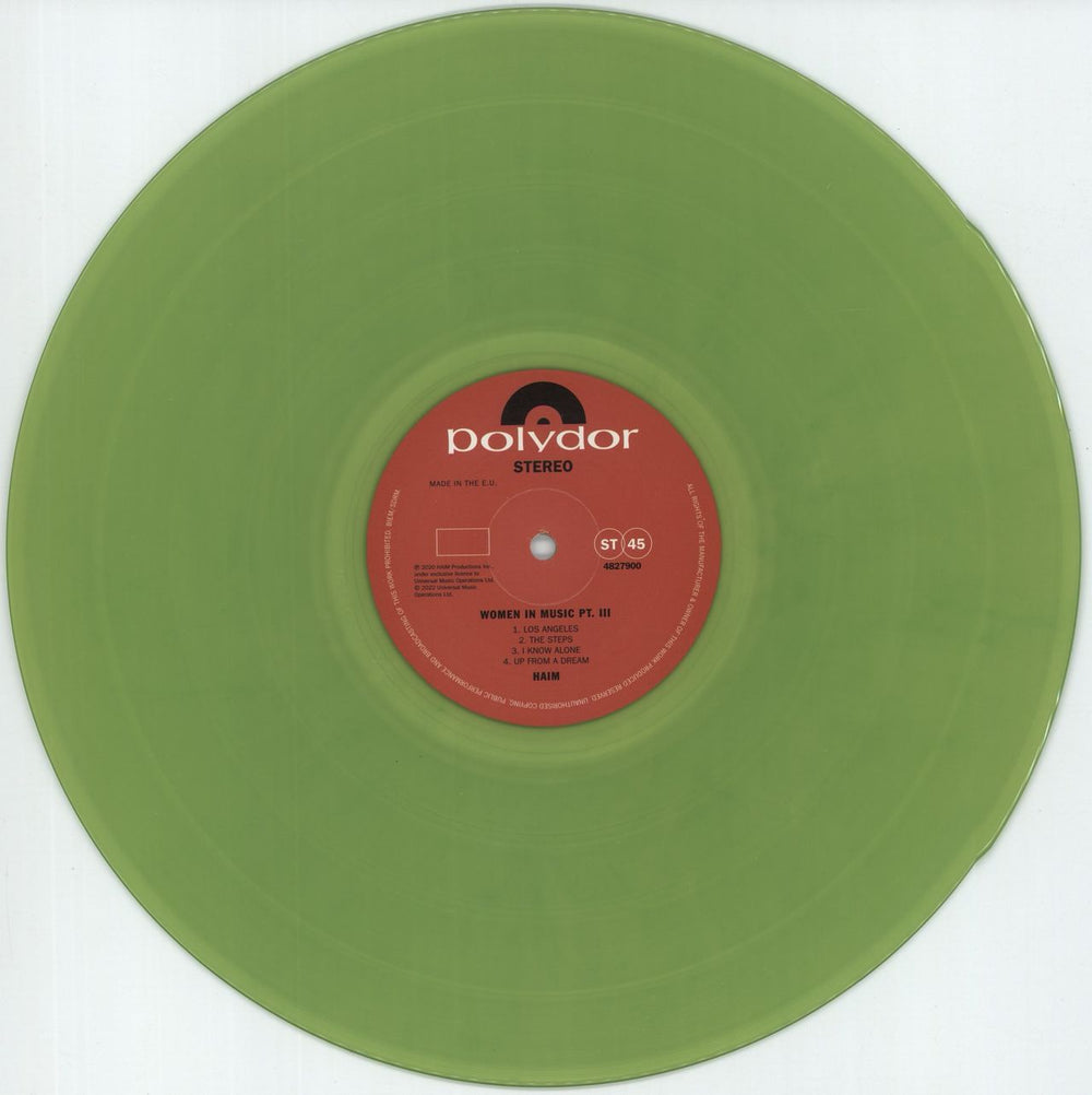 Haim Women In Music Pt. III - Webstore Exclusive - Lime Green Vinyl UK 2-LP vinyl record set (Double LP Album) IYJ2LWO876695