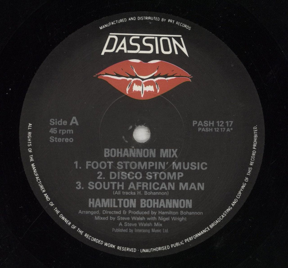 Hamilton Bohannon Bohannon Mix - A Steve Walsh Mix UK 12" vinyl single (12 inch record / Maxi-single) HBO12BO660903