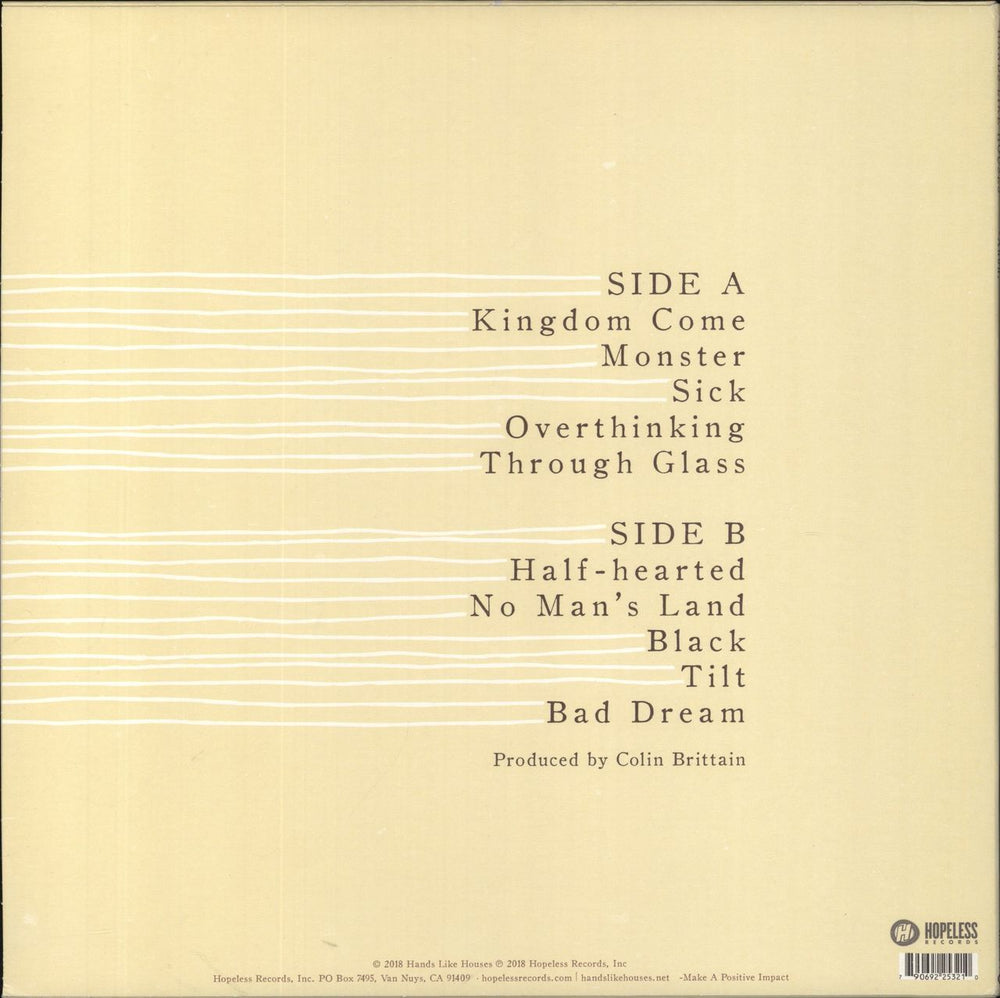 Hands Like Horses Anon - Black Smoke Vinyl UK vinyl LP album (LP record) 790692253210