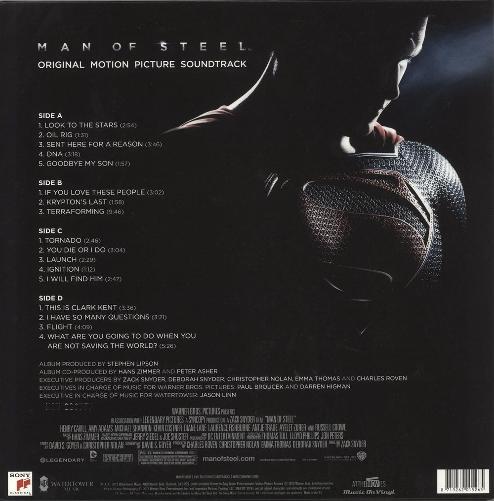 Hans Zimmer Man Of Steel - 180 Gram Blue Vinyl UK 2-LP vinyl record set (Double LP Album) 8719262015265