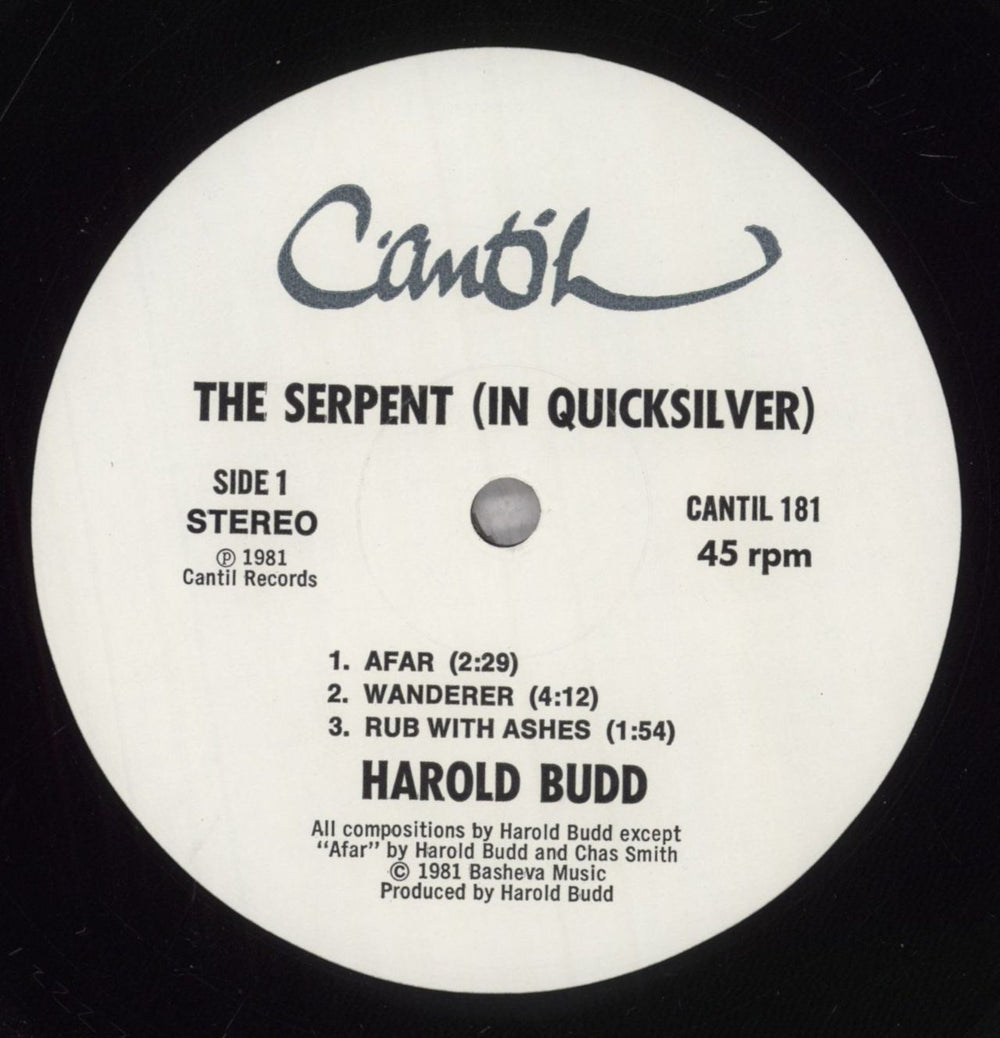 Harold Budd The Serpent [In Quicksilver] US vinyl LP album (LP record) UDDLPTH834460