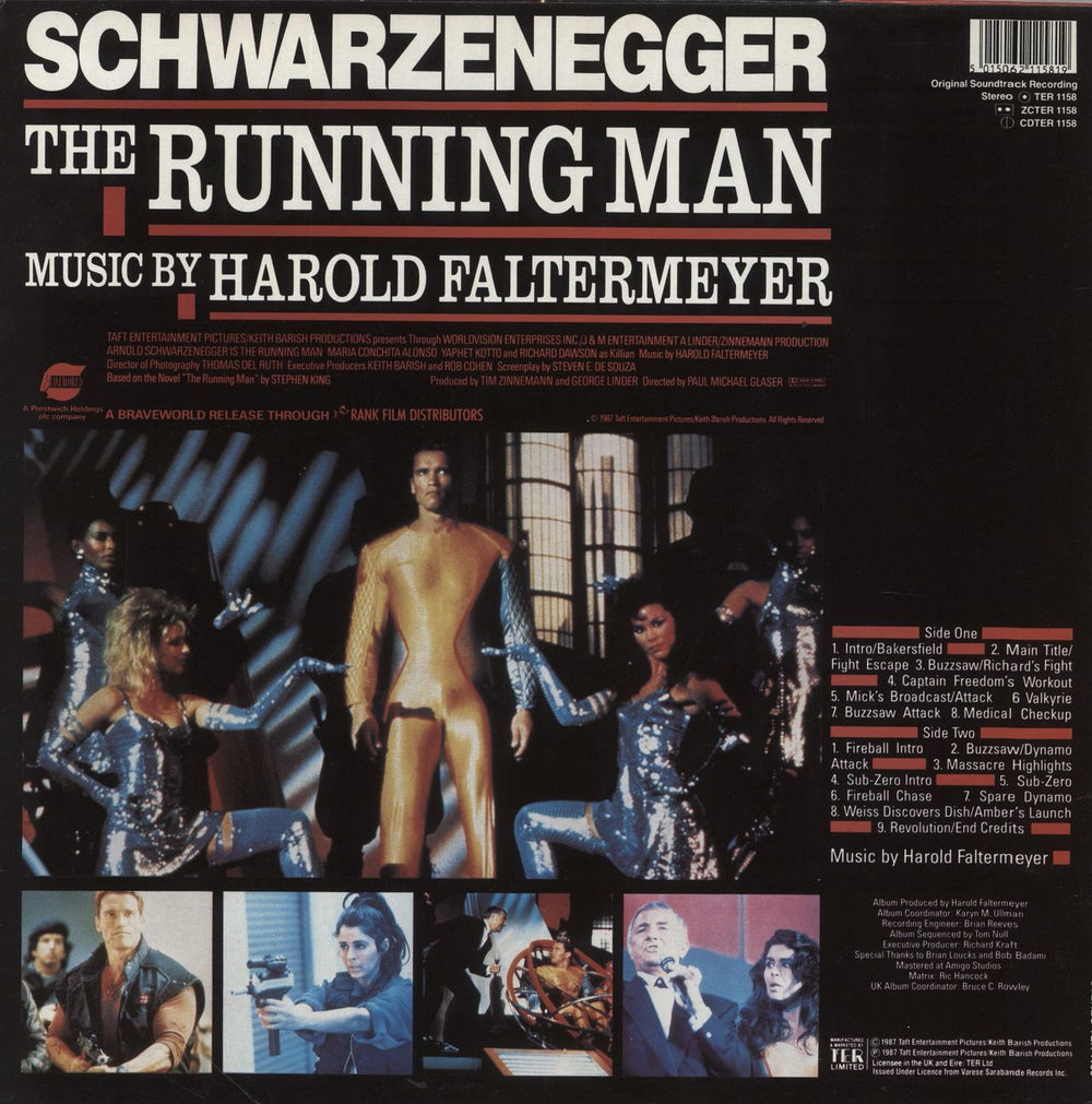 Harold Faltermeyer The Running Man - EX UK vinyl LP album (LP record) 5015062115819