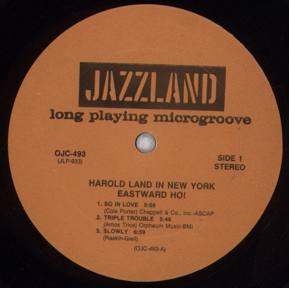 Harold Land Eastward Ho! Harold Land In New York US vinyl LP album (LP record) 1HLLPEA843803