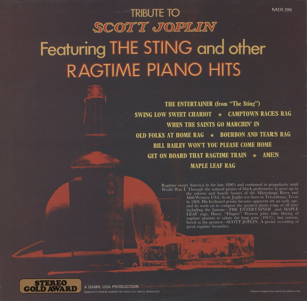 Harry 'Fingers' Warren A Tribute To Scott Joplin UK vinyl LP album (LP record)