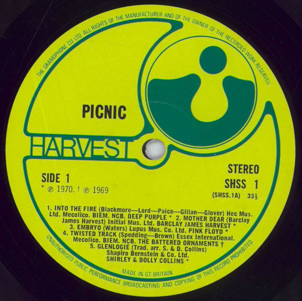 Harvest Label Picnic - A Breath Of Fresh Air - EX - Stickered UK 2-LP vinyl record set (Double LP Album) HRV2LPI829905