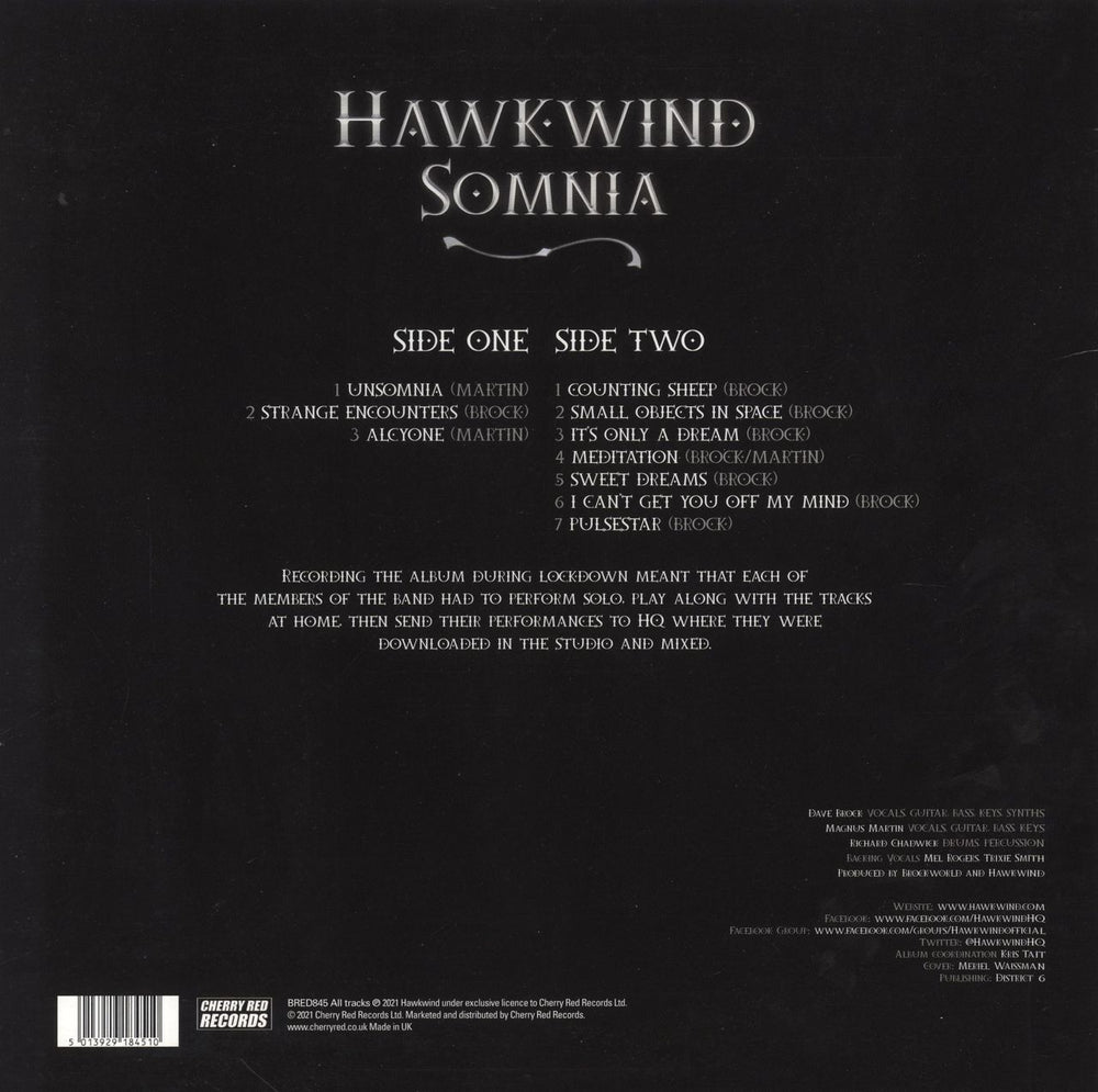 Hawkwind Somnia - 180 Gram Vinyl UK vinyl LP album (LP record) 5013929184510