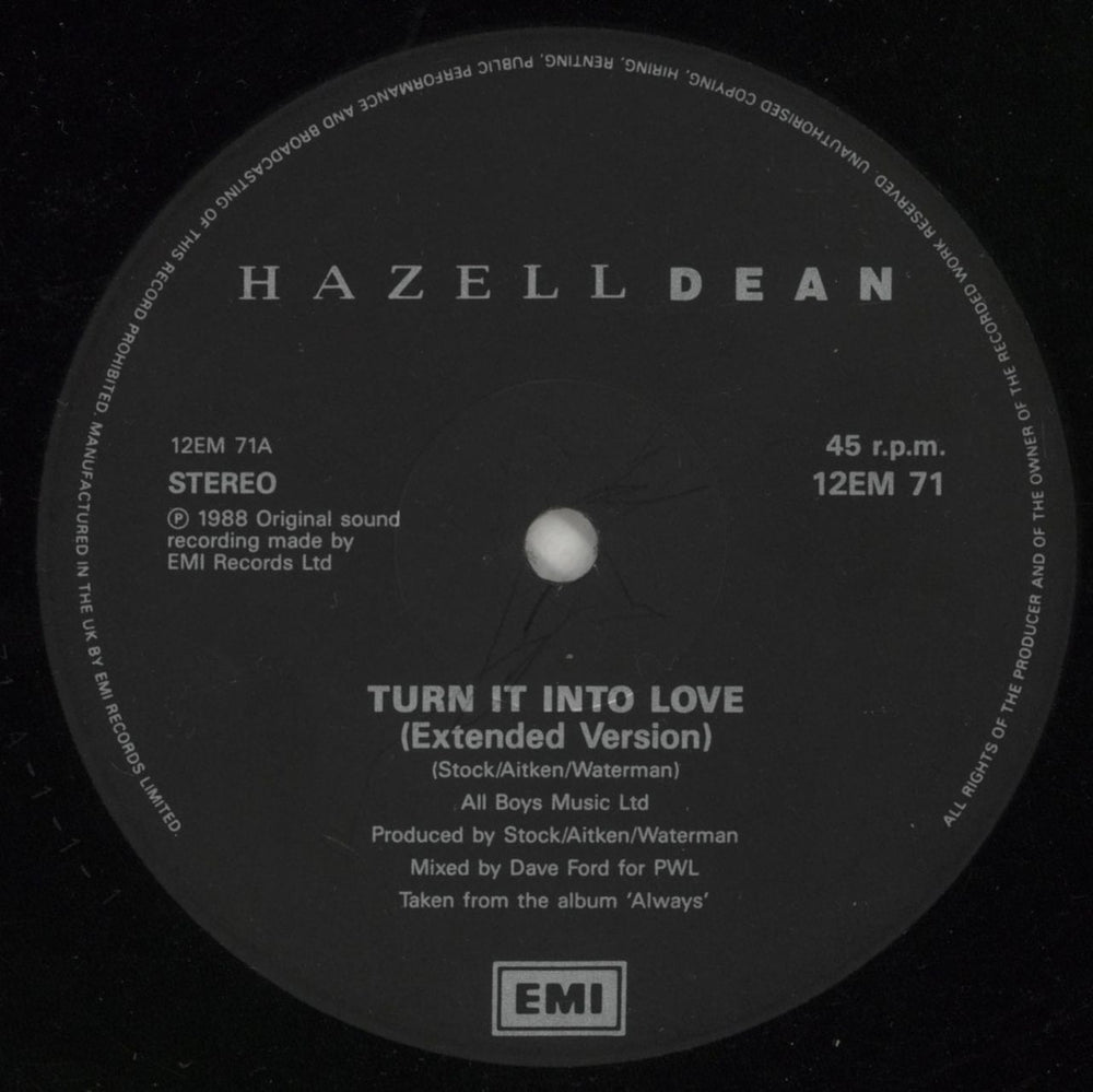 Hazell Dean Turn It Into Love UK 12" vinyl single (12 inch record / Maxi-single) HAZ12TU44240