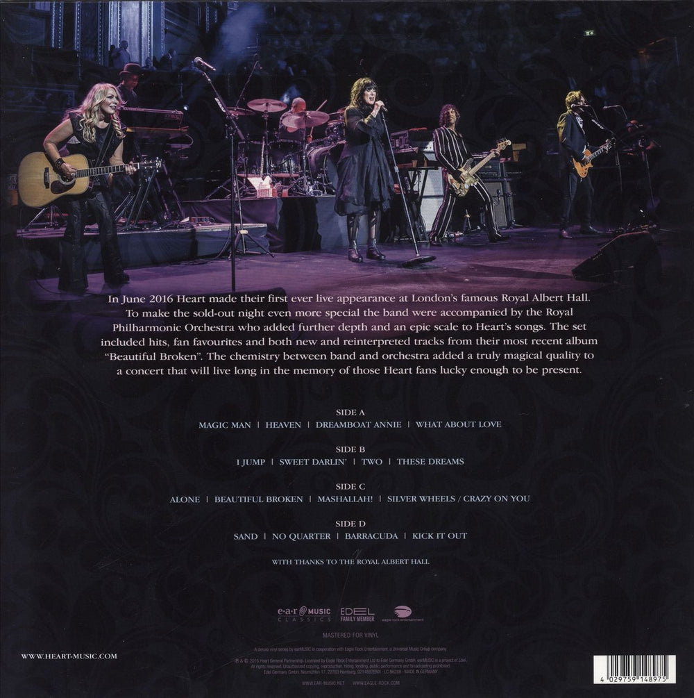 Heart Live At The Royal Albert Hall - 180 Gram Vinyl German 2-LP vinyl record set (Double LP Album) 4029759148975