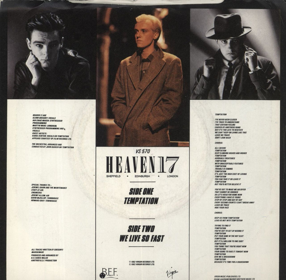 Heaven 17 Temptation UK 7" vinyl single (7 inch record / 45)