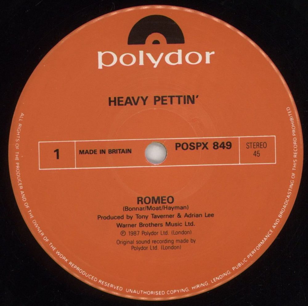 Heavy Pettin Romeo UK 12" vinyl single (12 inch record / Maxi-single) HEV12RO854405