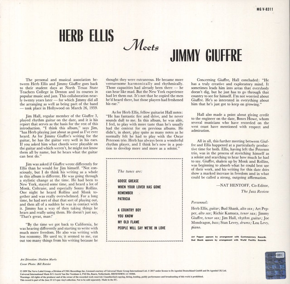 Herb Ellis Herb Ellis Meets Jimmy Giuffre - 180gm Vinyl + Booklet UK vinyl LP album (LP record)