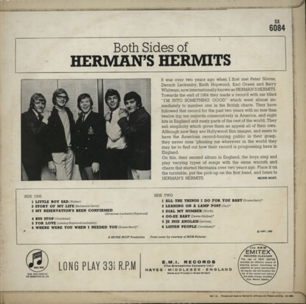 Herman's Hermits Both Sides Of Herman's Hermits UK vinyl LP album (LP record) HMHLPBO193032