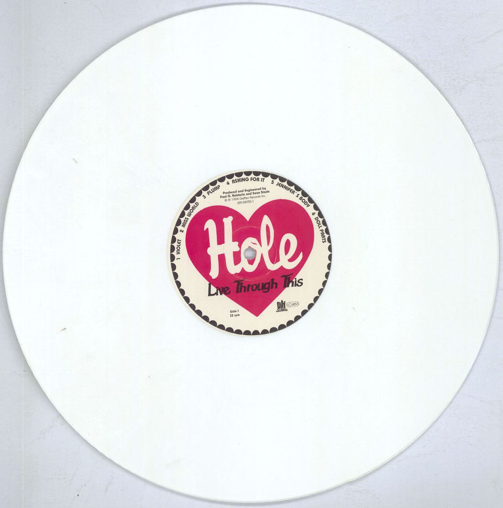 Hole Live Through This - White Vinyl German Promo vinyl LP album (LP record) HLELPLI820469